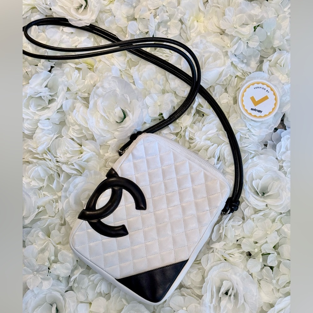 Chanel Cambon Ligne Medium Messenger Bag Black and White with Certificate